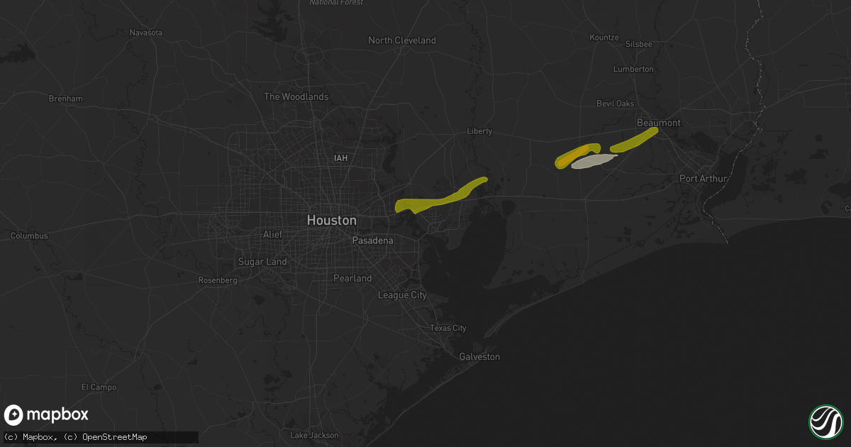 Hail map in Baytown, TX on February 20, 2014