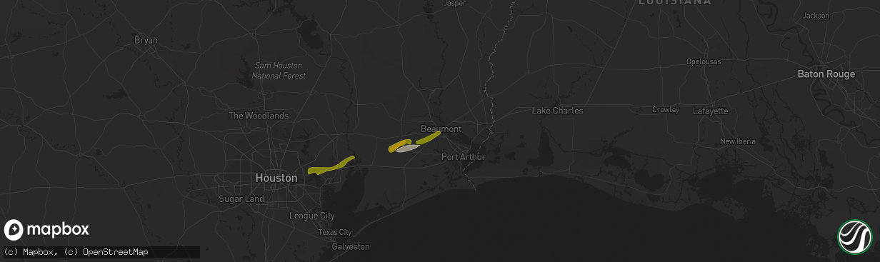 Hail map in Beaumont, TX on February 20, 2014