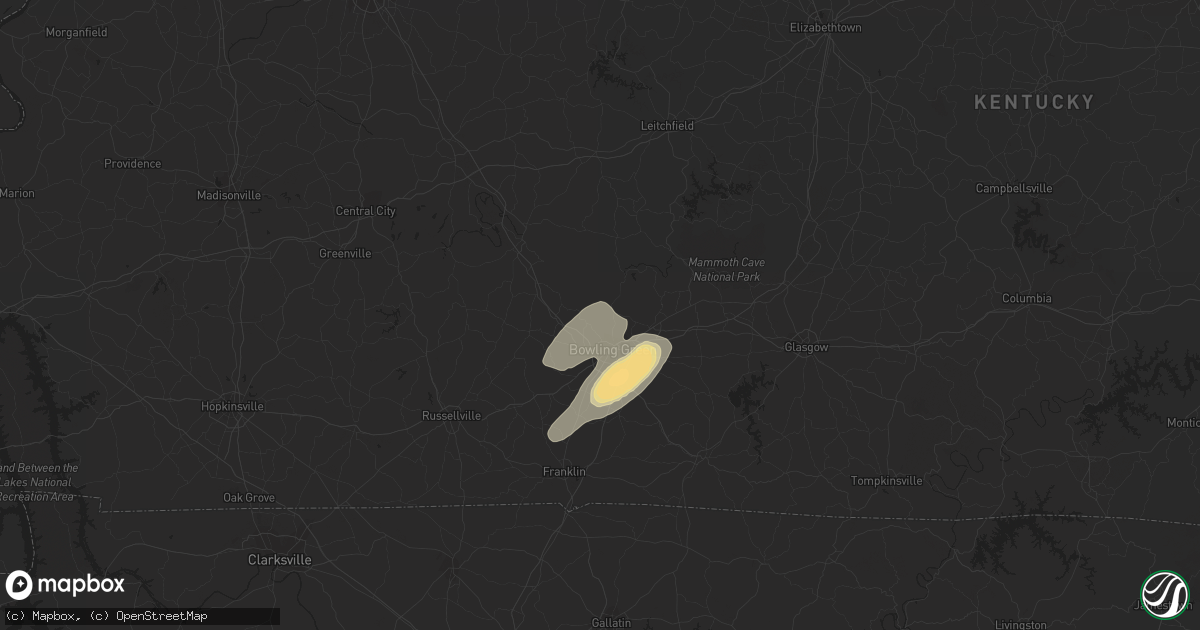 Hail map in Bowling Green, KY on February 20, 2014