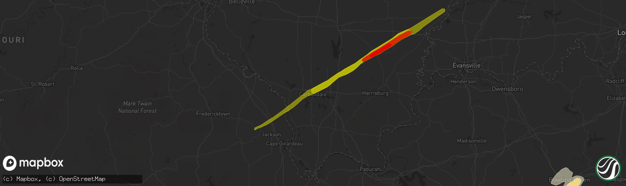 Hail map in Carbondale, IL on February 20, 2014