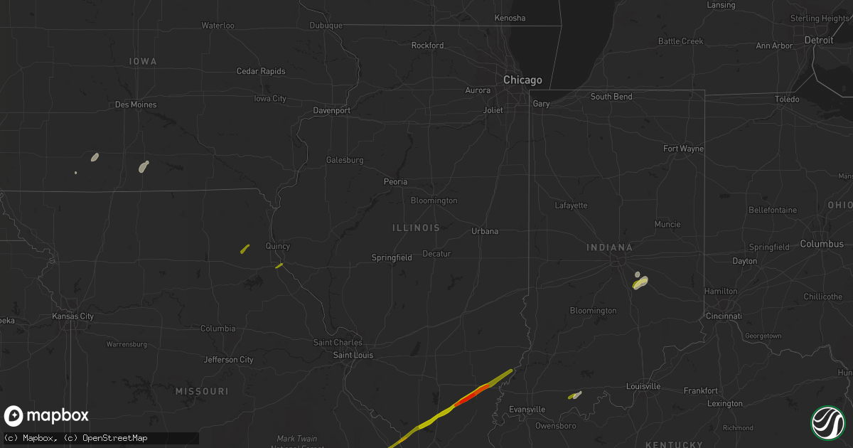 Hail map in Illinois on February 20, 2014