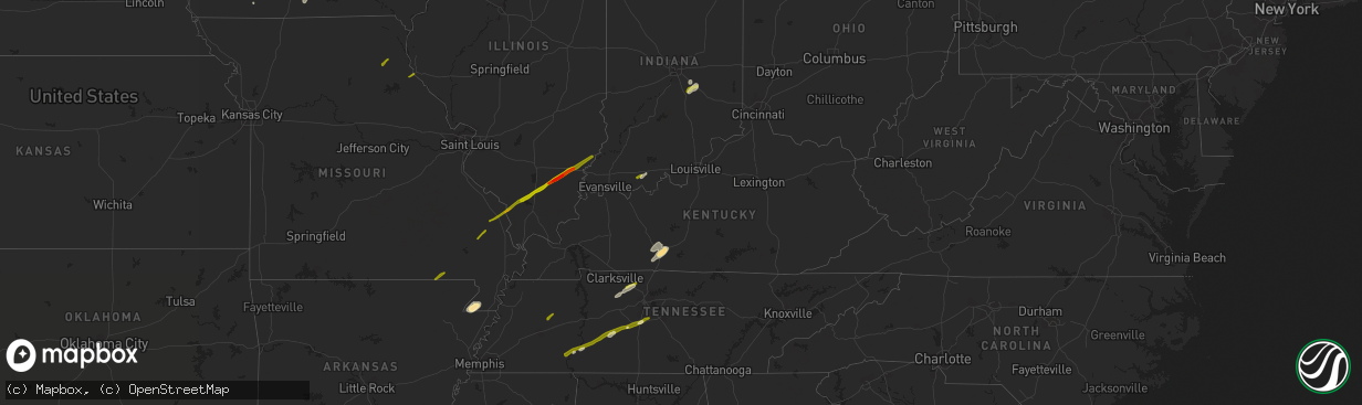 Hail map in Kentucky on February 20, 2014