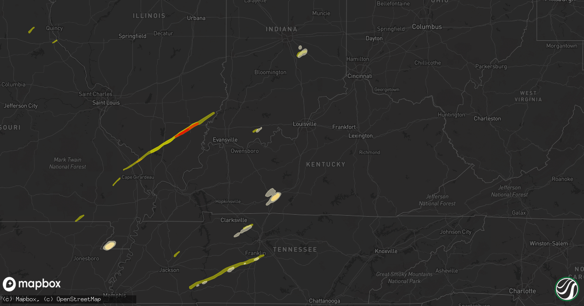 Hail map in Kentucky on February 20, 2014