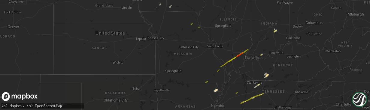 Hail map in Missouri on February 20, 2014