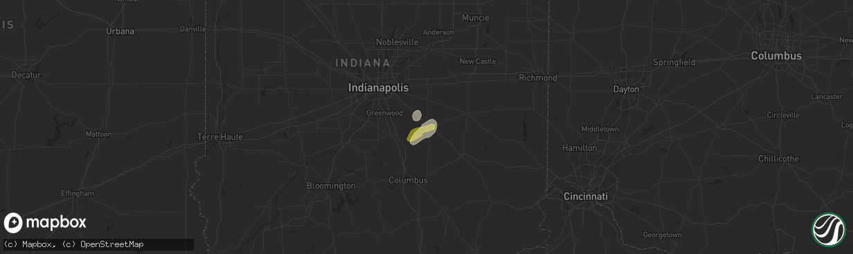 Hail map in Shelbyville, IN on February 20, 2014