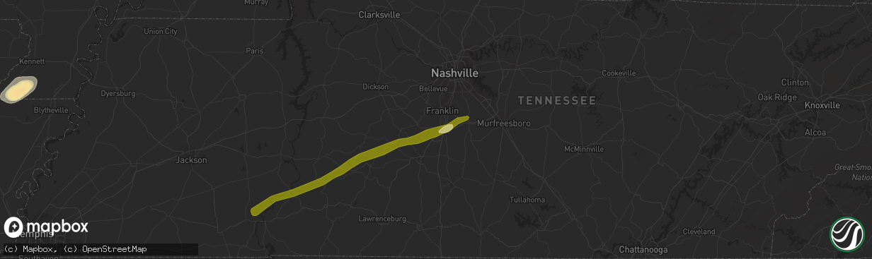 Hail map in Thompsons Station, TN on February 20, 2014