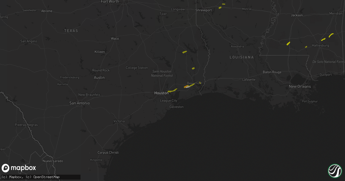 Hail map on February 20, 2014