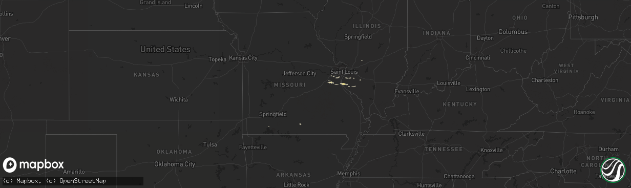 Hail map in Illinois on February 20, 2016