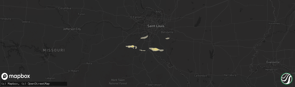 Hail map in Imperial, MO on February 20, 2016