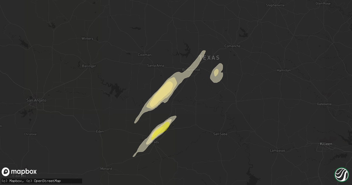 Hail map in Brookesmith, TX on February 20, 2018