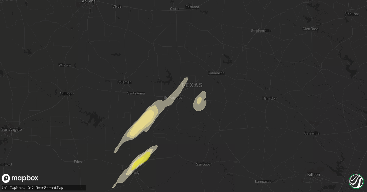 Hail map in Early, TX on February 20, 2018