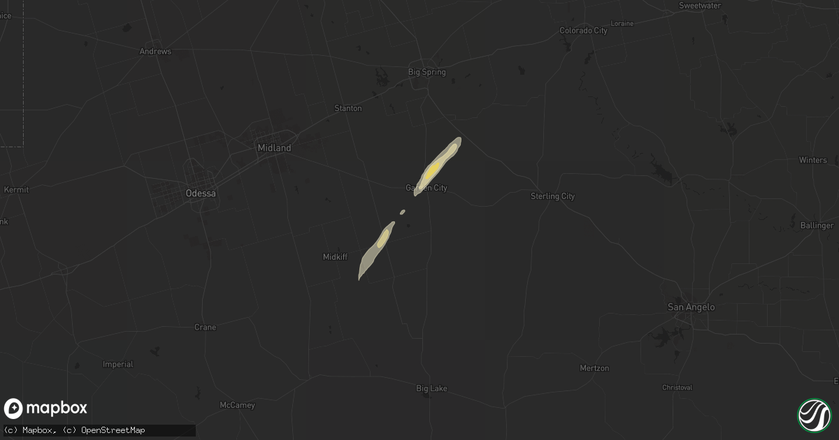 Hail map in Garden City, TX on February 20, 2018