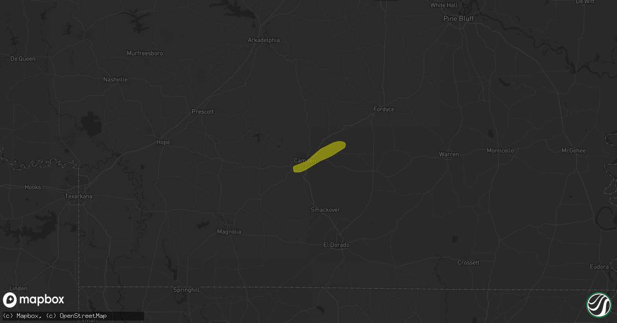 Hail map in Camden, AR on February 21, 2013