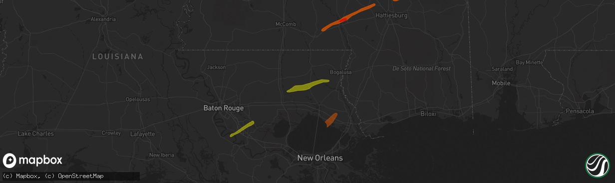 Hail map in Folsom, LA on February 21, 2013