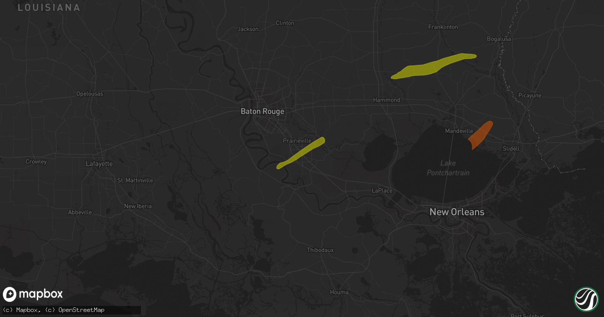 Hail map in Gonzales, LA on February 21, 2013