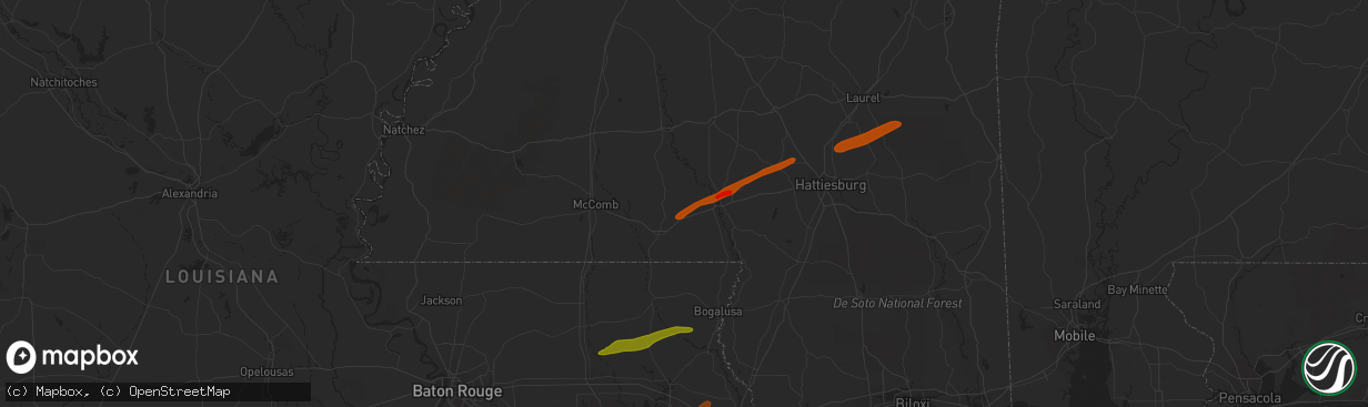 Hail map in Kokomo, MS on February 21, 2013