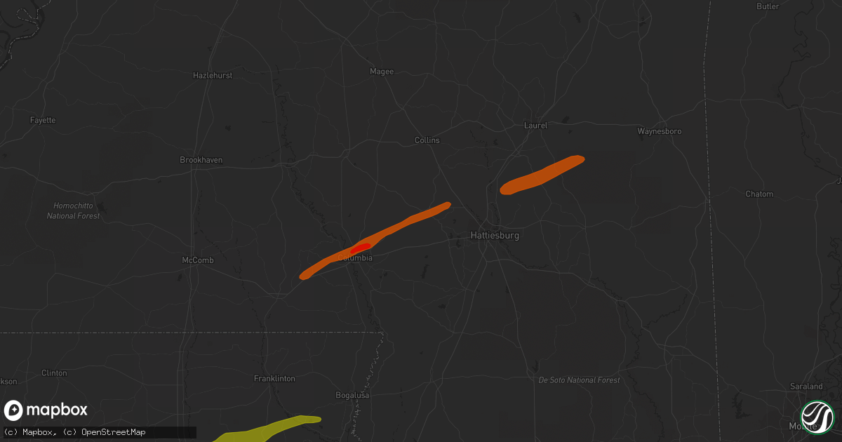 Hail map in Sumrall, MS on February 21, 2013