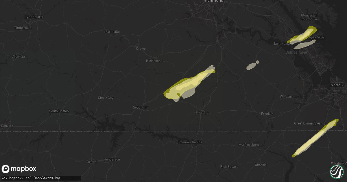 Hail map in Dolphin, VA on February 21, 2014