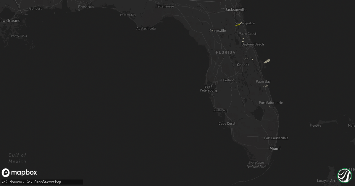 Hail map in Florida on February 21, 2014