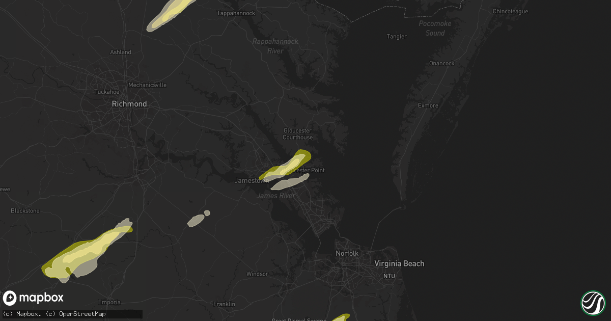 Hail map in Hayes, VA on February 21, 2014