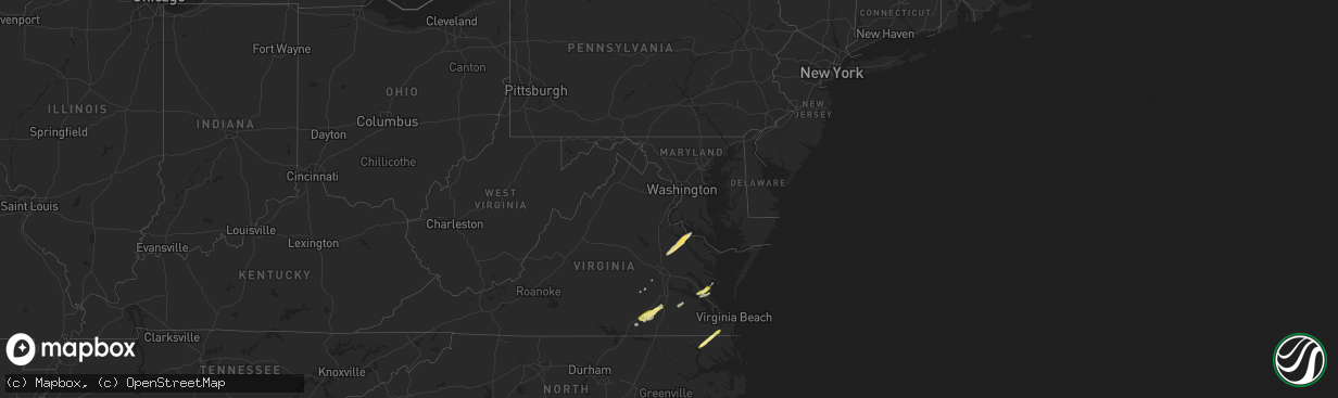 Hail map in Maryland on February 21, 2014