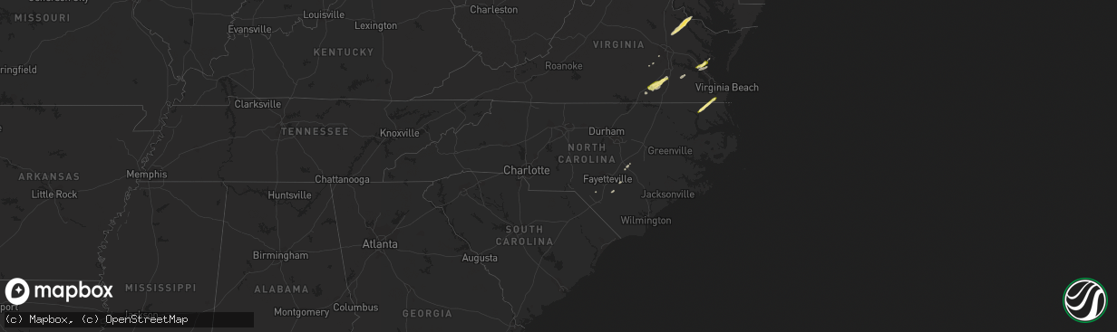 Hail map in North Carolina on February 21, 2014