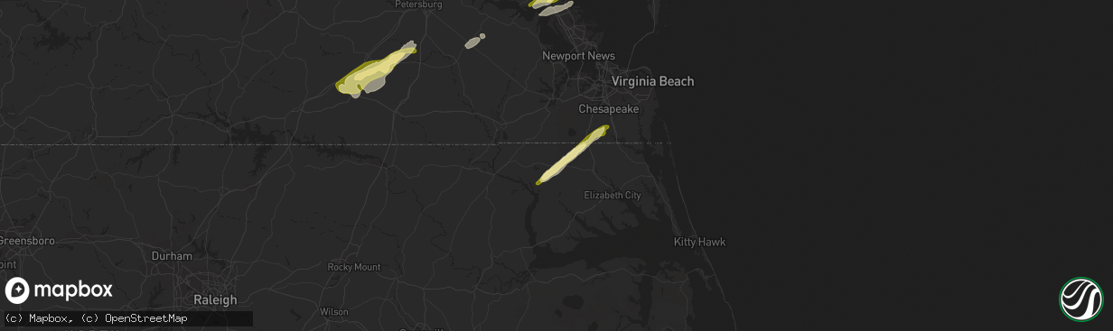 Hail map in Sunbury, NC on February 21, 2014