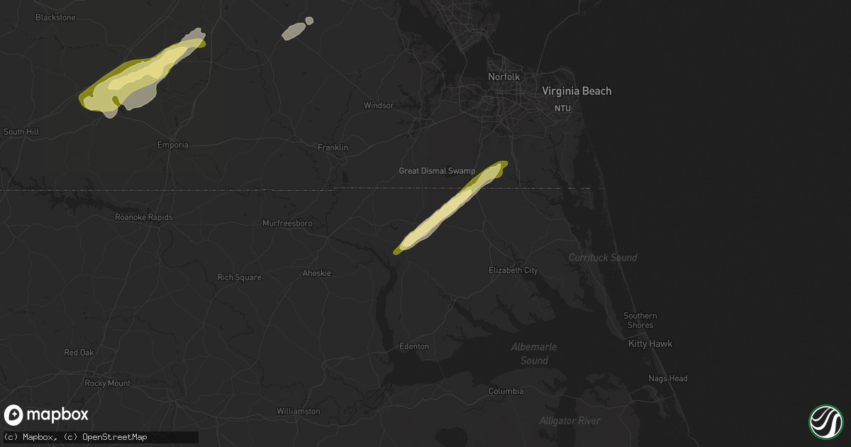 Hail map in Sunbury, NC on February 21, 2014