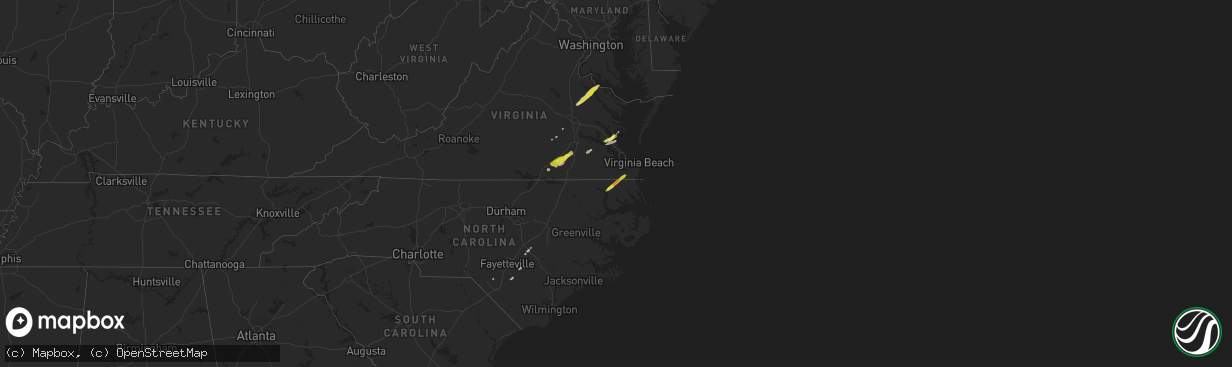 Hail map on February 21, 2014