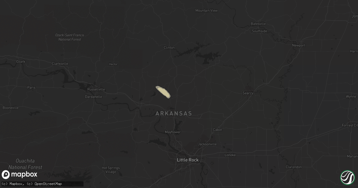 Hail map in Greenbrier, AR on February 21, 2016