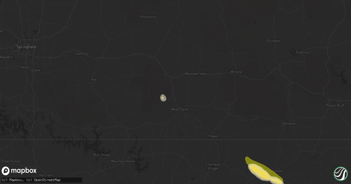 Hail map in Pomona, MO on February 21, 2016