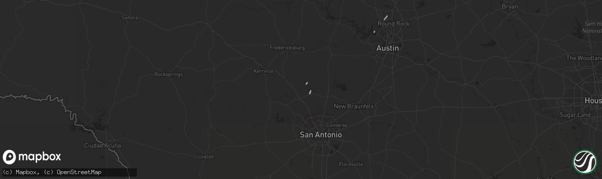 Hail map in Boerne, TX on February 21, 2018