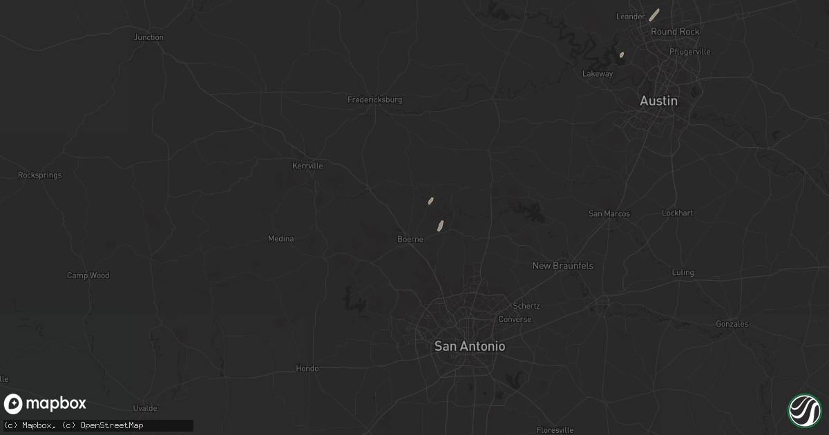 Hail map in Boerne, TX on February 21, 2018