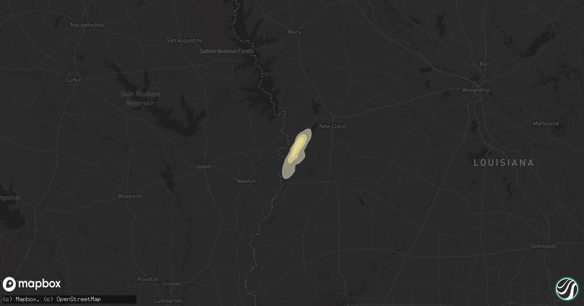Hail map in Evans, LA on February 21, 2018