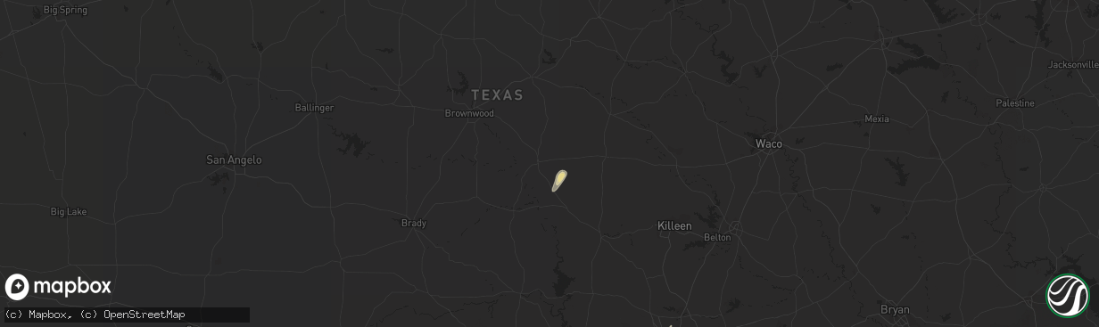 Hail map in Goldthwaite, TX on February 21, 2018