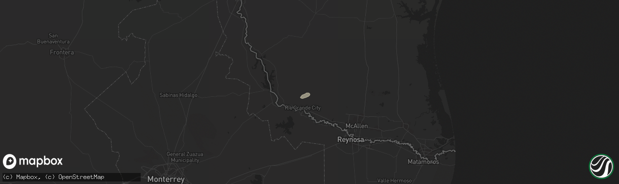 Hail map in Rio Grande City, TX on February 21, 2018