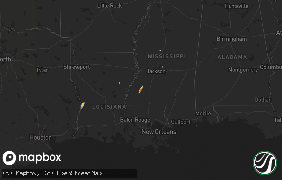 Hail map preview on 02-21-2018