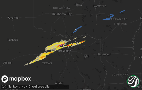 Hail map preview on 02-21-2022