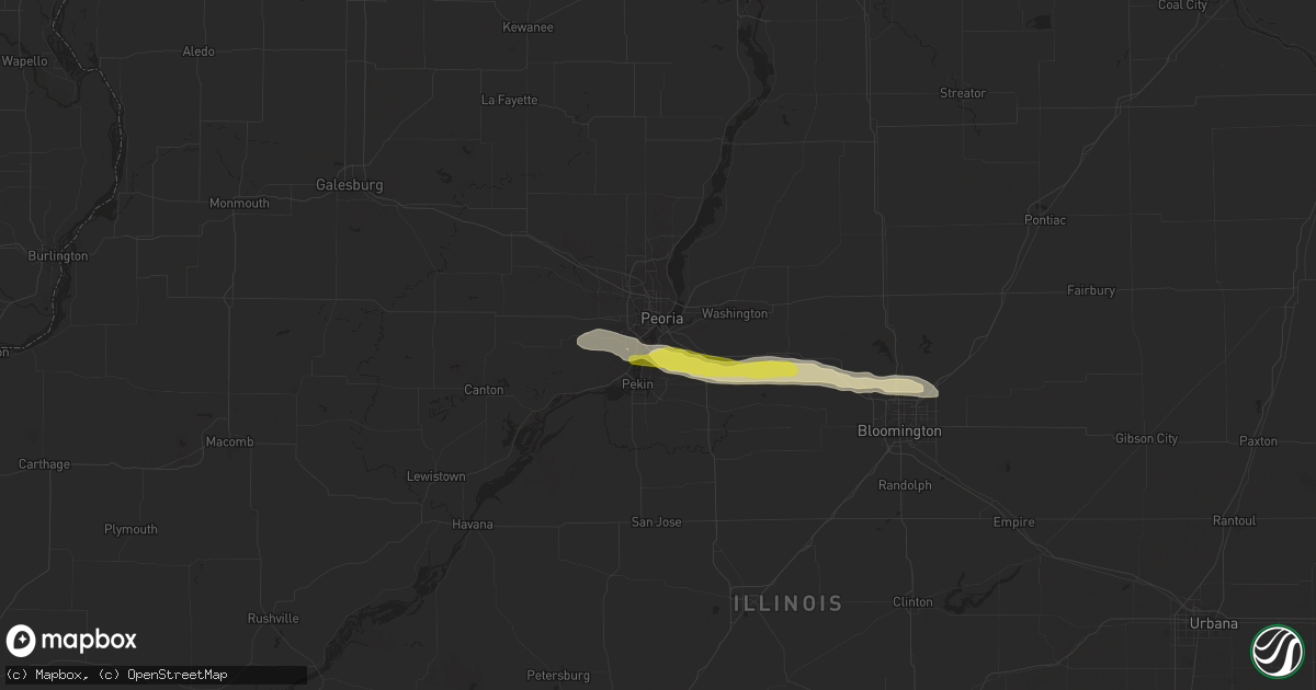 Hail map in Creve Coeur, IL on February 21, 2024