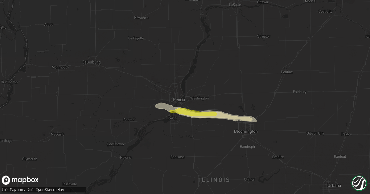 Hail map in East Peoria, IL on February 21, 2024