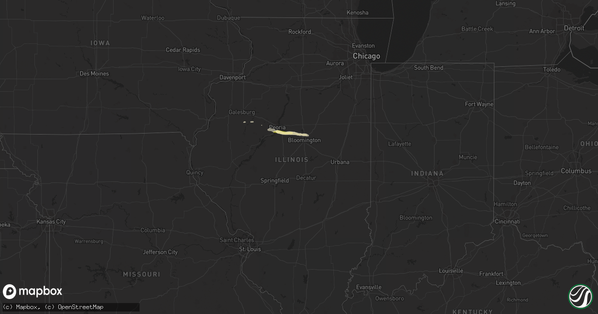 Hail map in Illinois on February 21, 2024