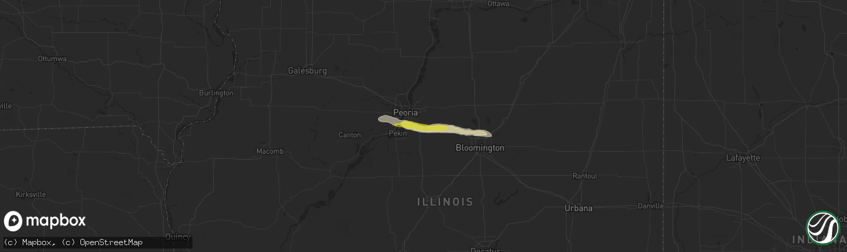 Hail map in Morton, IL on February 21, 2024