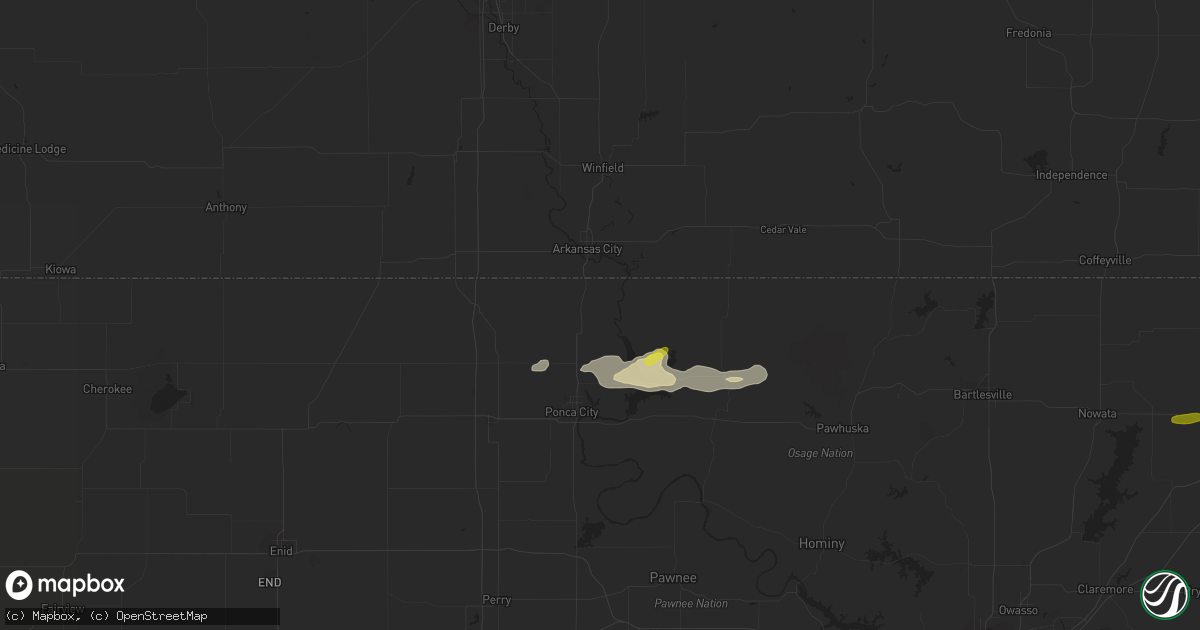 Hail map in Newkirk, OK on February 21, 2024