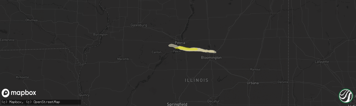 Hail map in Pekin, IL on February 21, 2024