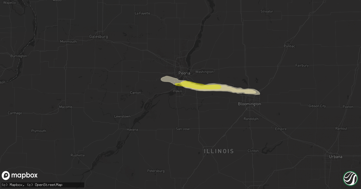 Hail map in Pekin, IL on February 21, 2024