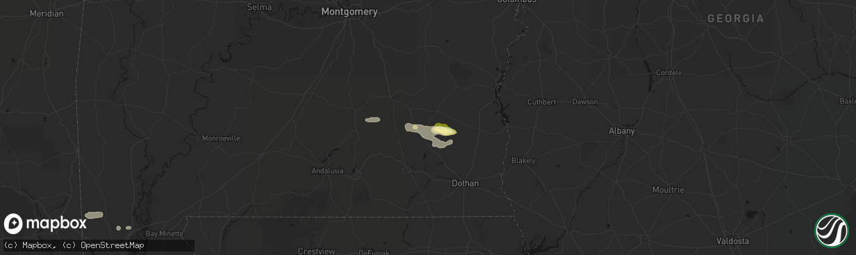 Hail map in Ariton, AL on February 21, 2026
