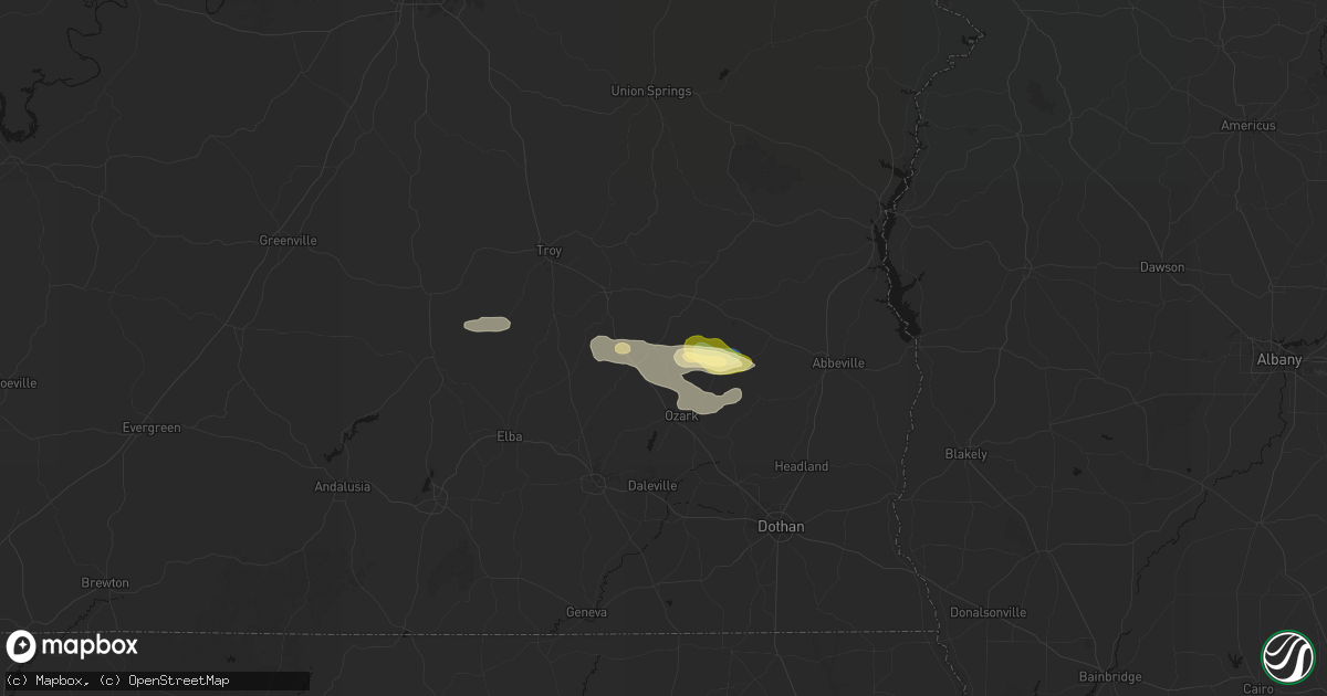 Hail map in Ariton, AL on February 21, 2026