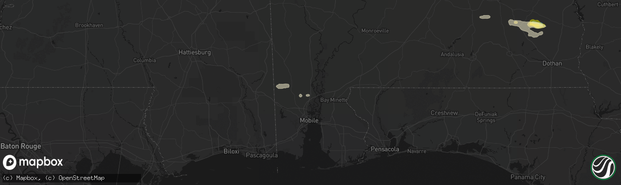 Hail map in Axis, AL on February 21, 2026