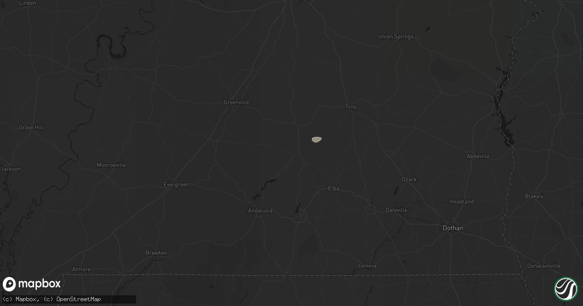 Hail map in Brantley, AL on February 21, 2026
