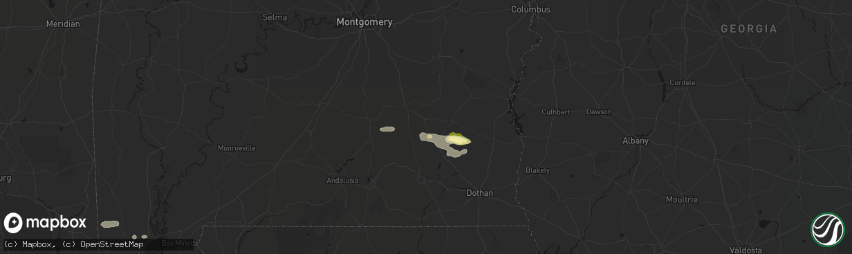Hail map in Brundidge, AL on February 21, 2026